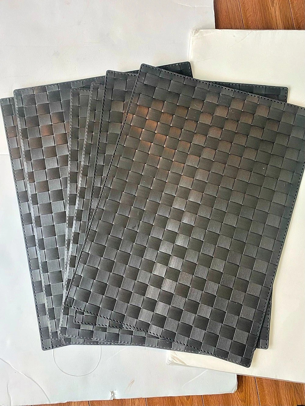 Woven Geometric Placemats in Black 6